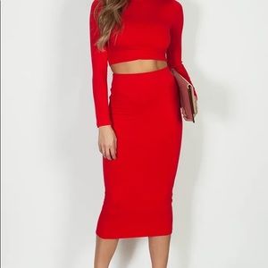 RED TWO PIECE SET